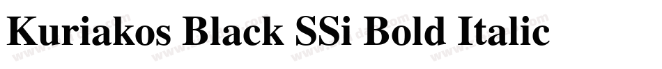 Kuriakos Black SSi Bold Italic字体转换